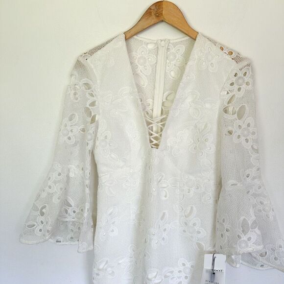 Bardot Women's Indra Ivory Crochet Lace Midi Dress - Picture 4 of 13